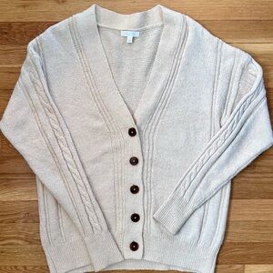 Like New Abound Cream Cable Knit Button-Front Cardigan
